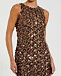Mac Duggal 10079 Jewel Neck Embellished Bronze Dress