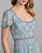 Mac Duggal 10116 Scoop Neck A-Line Beaded Slate Blue Dress