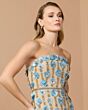 Mac Duggal 10128 Strapless Column Silhouette Beaded Blue Dress