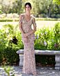 Mac Duggal 10139 Cold-Shoulder Beaded Column Silhouette Dress