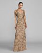Mac Duggal 10139 Cold-Shoulder Beaded Column Silhouette Dress