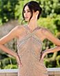 Mac Duggal 10206 Beaded Halter Neck Fitted Dress