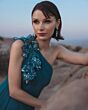 Mac Duggal 11940 Fit And Flare Floral One-Shoulder Dress