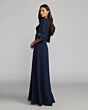 Mac Duggal 13230 Puff Sleeve Jewel Neck Midnight Multicolor Dress
