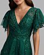 Mac Duggal 20486 A-Line Flutter Sleeve Embroidered Dress