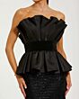 Mac Duggal 21174 Sequin Skirt Ruffled Peplum Dress