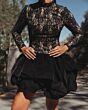 Mac Duggal 21175 Bubble Skirt Long Sleeve Dress