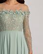 Mac Duggal 21315 Illusion Sleeve A-Line Sage Dress