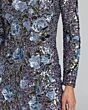 Mac Duggal 23103 Scoop Neck Long Sleeve Hydrangea Sequined Dress