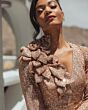 Mac Duggal 27700 Long Sleeve V-Neck Sequined Dress
