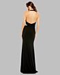 Mac Duggal 42056 Side Drape Halter Neck Fitted Black Dress