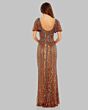 Mac Duggal 5914 Flutter Sleeve Beaded Copper Dress