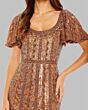 Mac Duggal 5914 Flutter Sleeve Beaded Copper Dress