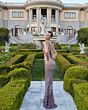 Mac Duggal 6145 Cowl Back Sequin Gold Amethyst Dress
