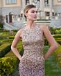 Mac Duggal 6145 Cowl Back Sequin Gold Amethyst Dress