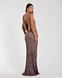 Mac Duggal 6145 Cowl Back Sequin Gold Amethyst Dress
