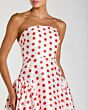 Mac Duggal 56283 Polka Dot Strapless Mikado White Dress
