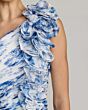 Mac Duggal 68992 Ruched Bodice Ruffled A-Line Blue Dress