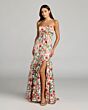 Mac Duggal 69059 High Slit Ivory Multicolor Strapless Dress