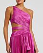 Mac Duggal 49837 Pleated Cutout Asymmetric High Low Formal Dress