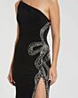Mac Duggal 68932 Asymmetric Neck Beaded Slit Prom Dress