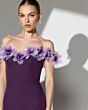 Mac Duggal 21235 High Slit Fitted Off The Shoulder Dress