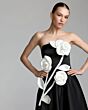 Mac Duggal 2362 Satin A-Line Strapless Tea-Length Dress