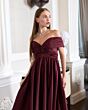 Mac Duggal 56188 Off-The-Shoulder Satin Knot Bodice Dress