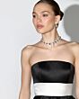 Mac Duggal 56281 Strapless Striped Black Ivory Dress