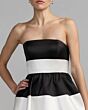 Mac Duggal 56281 Strapless Striped Black Ivory Dress