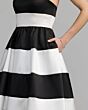 Mac Duggal 56281 Strapless Striped Black Ivory Dress