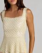 Mac Duggal 23094 Sequin Floral Skirt Ruffle Hem Nude Dress