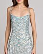 Mac Duggal 6251 Scoop Neck Fringe Skirt Silver Dress