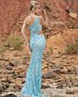 Primavera Couture 3729 One-Shoulder Beaded High Slit Dress