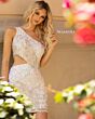 Primavera Couture 3504 Cutout Waist One Shoulder Dress