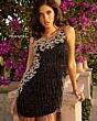 Primavera Couture 3556 One Shoulder Fringe Dress