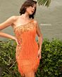 Primavera Couture 3556 One Shoulder Fringe Dress
