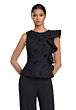 Alexander by Daymor 2039-45 Side Ruffle Peplum Jumpsuit