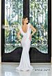 Jessica Angel 773 Scoop Back Feather Neckline Dress