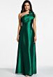 Jovani 43048 Asymmetric Ruffle Neck A-Line Satin Dress