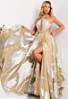 Jovani 44421 Cross-Halter Neck Cutout A-Line Dress