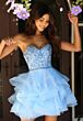 Jovani K52181 Strapless Sweetheart Neckline Light Blue Dress