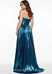 Jovani 42733 Pleated Metallic Cross Halter Dress