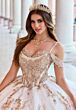 Princesa by Ariana Vara PR30153 Beaded Cold-Shoulder Quinceanera Gown