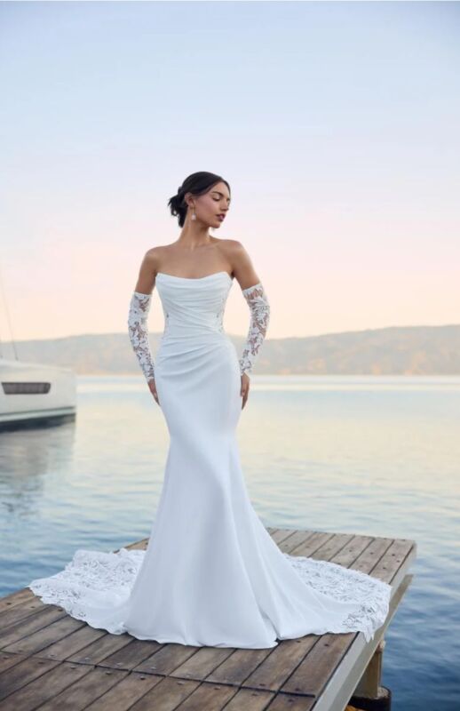 Sophia Tolli Y3180 Lucie Scoop Neckline and Off the shoulder Wedding Dress