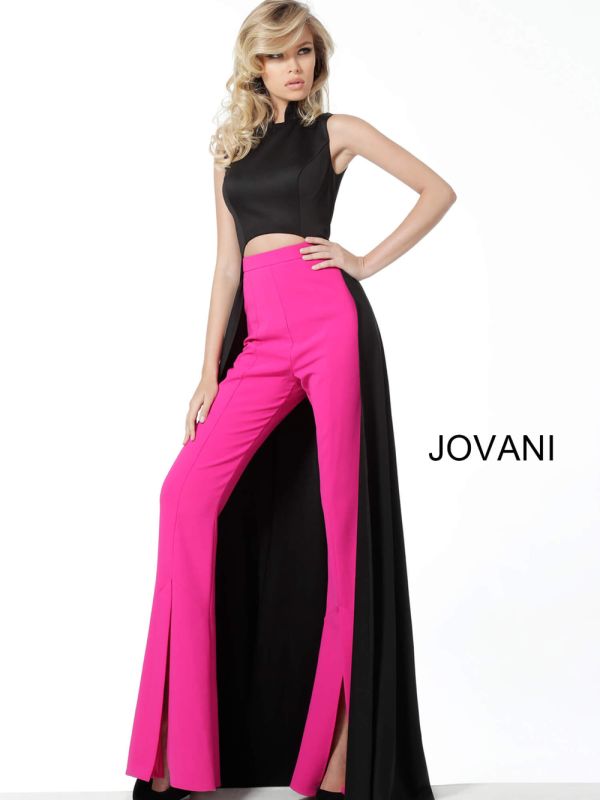 Jovani 3377 Two Piece Formal Jumpsuit with Overskirt