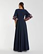 Mac Duggal 11854 3D Floral Sleeve Jewel Neck A-Line Dress