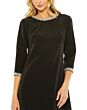 Mac Duggal 20697 Three-Quarter Sleeve Beaded Neck Dress