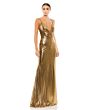 Mac Duggal 26408 Plunging Neckline Metallic Dress