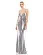 Mac Duggal 26408 Plunging Neckline Metallic Dress